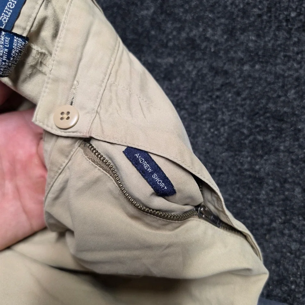 Polo Ralph Lauren Andrew Short Mens 36 Khaki Tan Pleated Chino Cotton Shorts